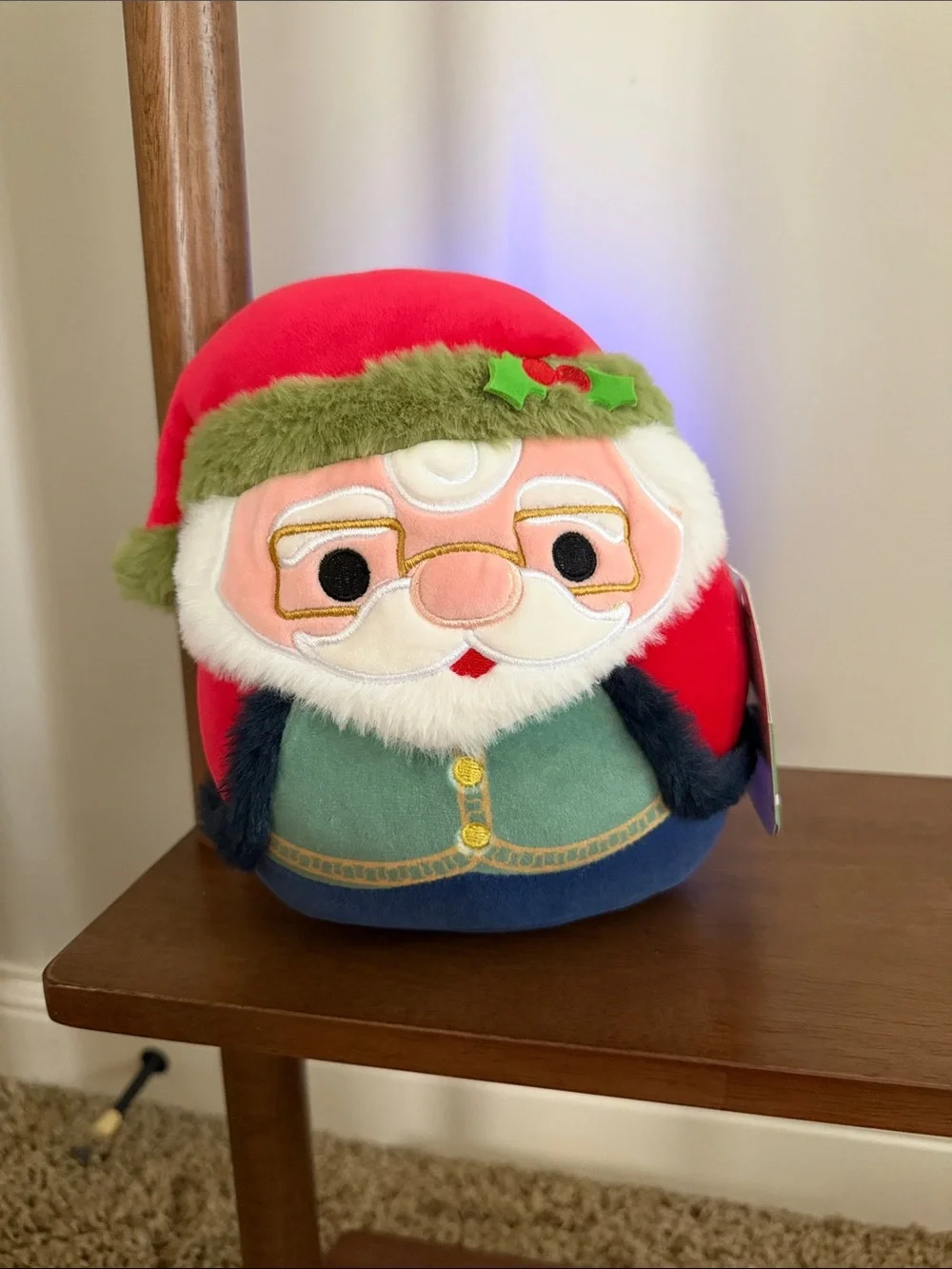 Squishmallows Santa Plush Accent Pillow - Red, Green, Blue